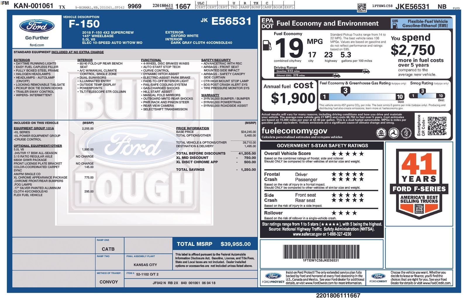 2018 Ford F-150 XL