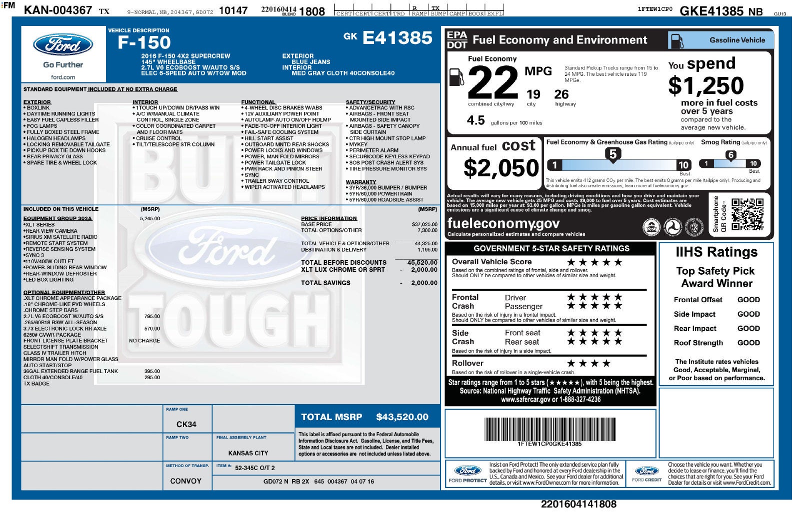 2016 Ford F-150 XLT