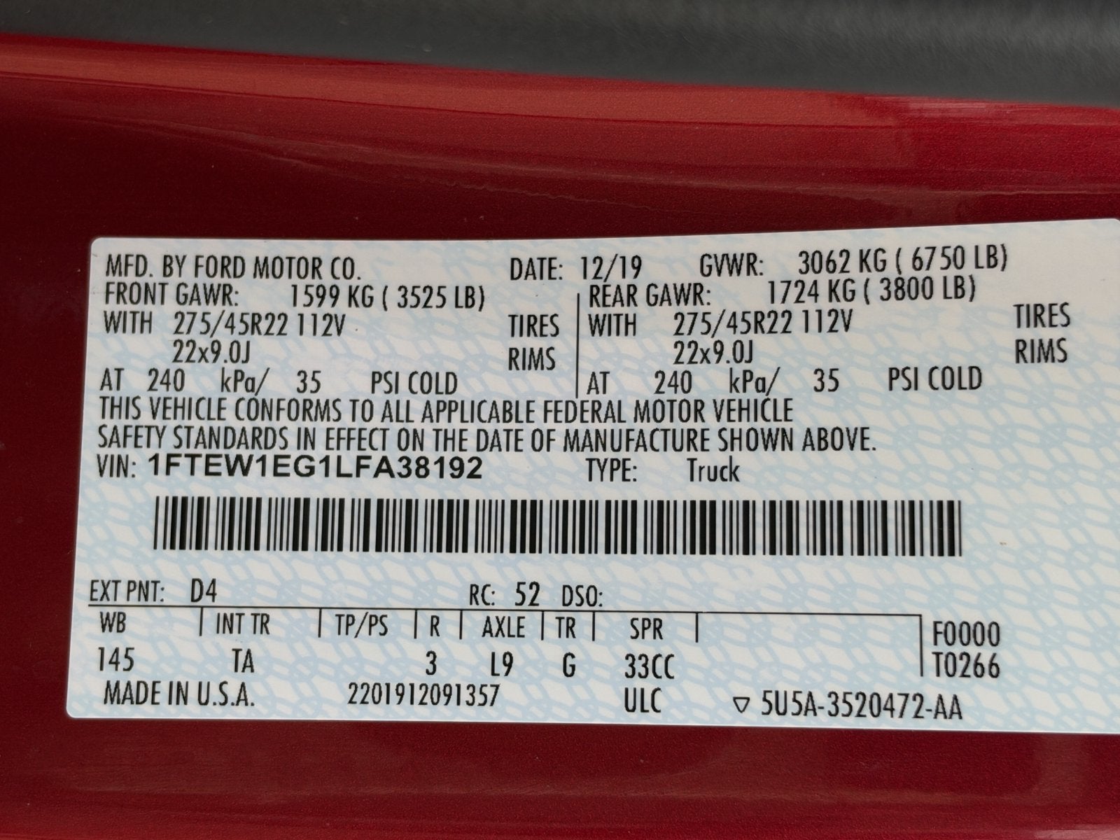 2020 Ford F-150 Limited