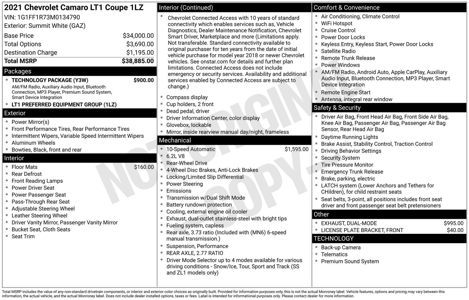 2021 Chevrolet Camaro LT1