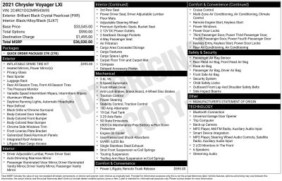 2021 Chrysler Voyager LXI