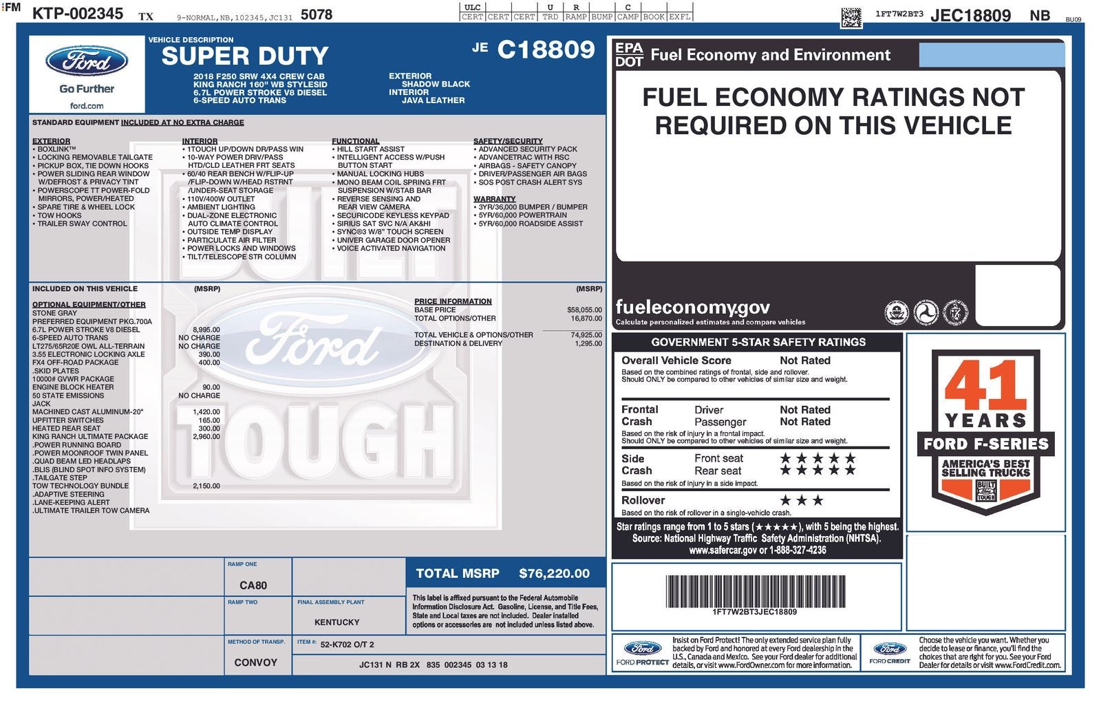 2018 Ford F-250SD King Ranch