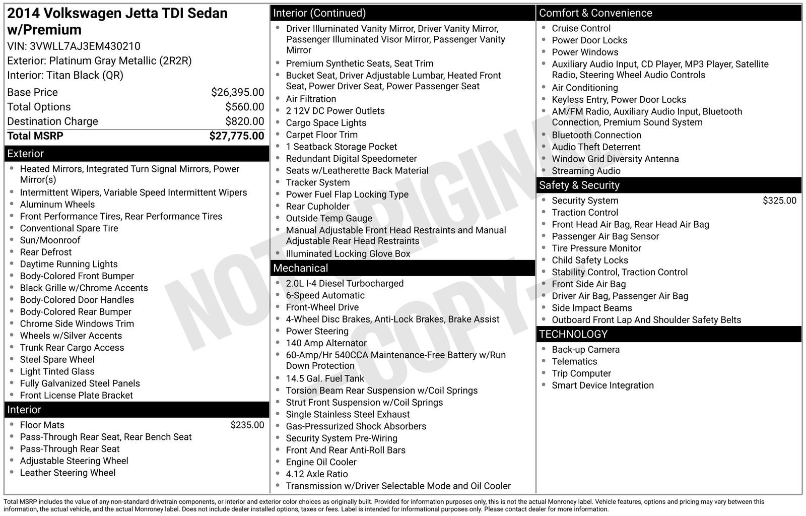 2014 Volkswagen Jetta 2.0L TDI w/Premium