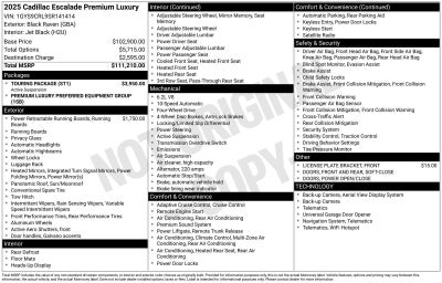 2025 Cadillac Escalade Premium Luxury