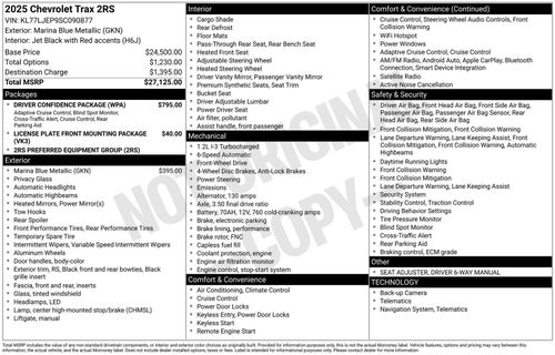 2025 Chevrolet Trax 2RS