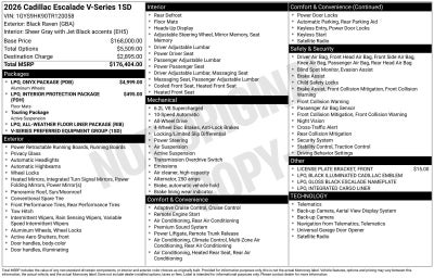 2026 Cadillac Escalade V-Series