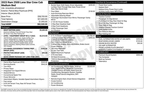 2023 RAM 2500 Lone Star Crew Cab 4x4 6'4" Box