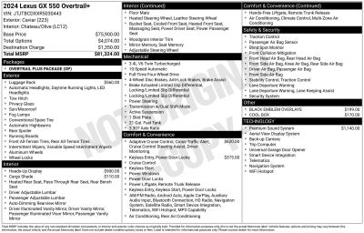 2024 Lexus GX 550 Overtrail+