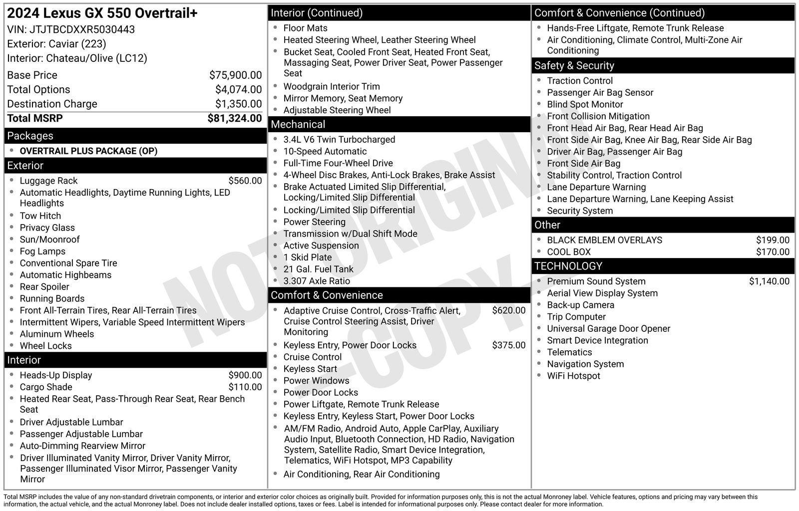 2024 Lexus GX 550 Overtrail+