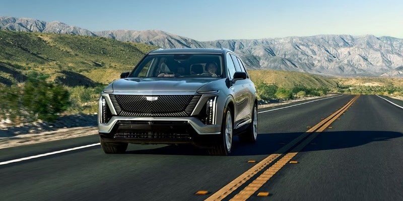 2027 Cadillac VISTIQ featuring sleek body lines and signature Cadillac design elements.