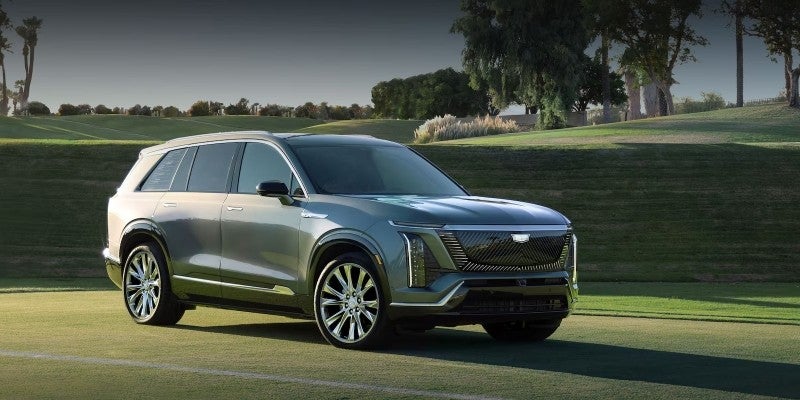 2027 Cadillac VISTIQ electric SUV equipped with an advanced AWD powertrain.
