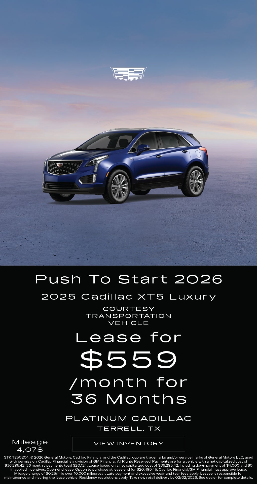 Shop $559/mo Lease Special on 2025 Cadillac XT5!
